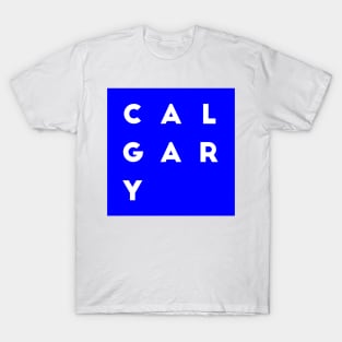 Calgary | Blue square, white letters | Canada T-Shirt